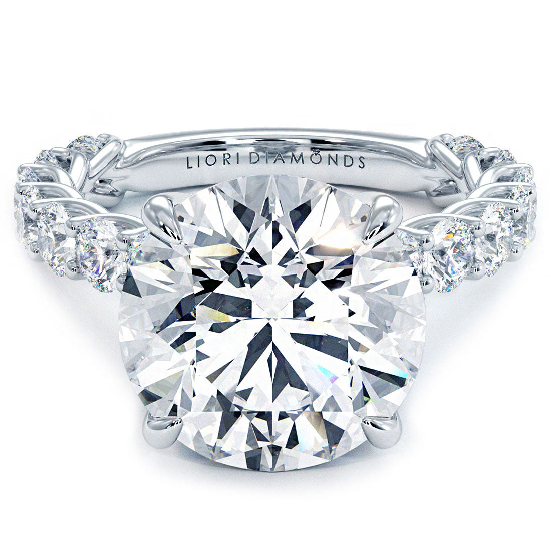 Lucida Setting 5 Carat Round Brilliant Under Halo Lucida Setting – Liori Diamonds