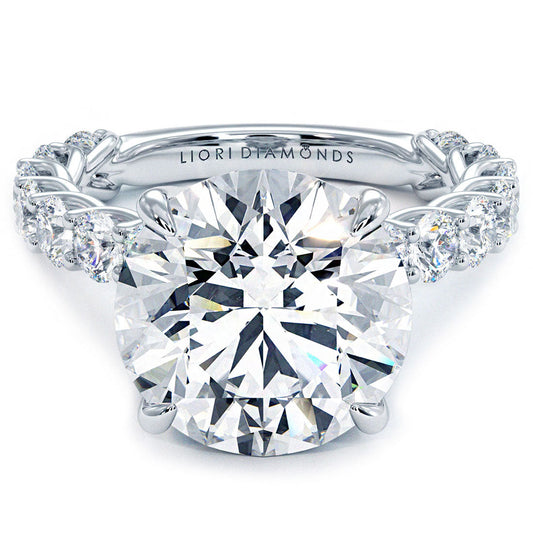 5 Carat Round Brilliant Under Halo Lucida Setting