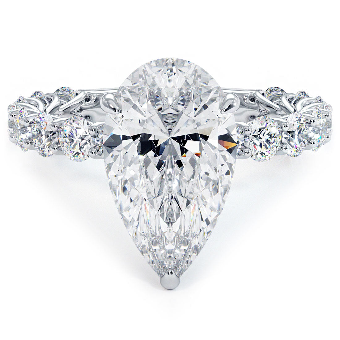 Lucida Setting 4 Carat Pear Shape Under Halo Lucida Setting – Liori Diamonds