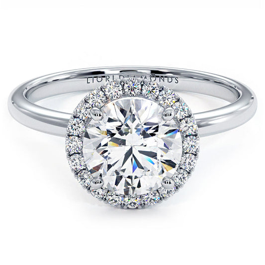 1.5 Carat Round Brilliant Petite Micropavé Halo