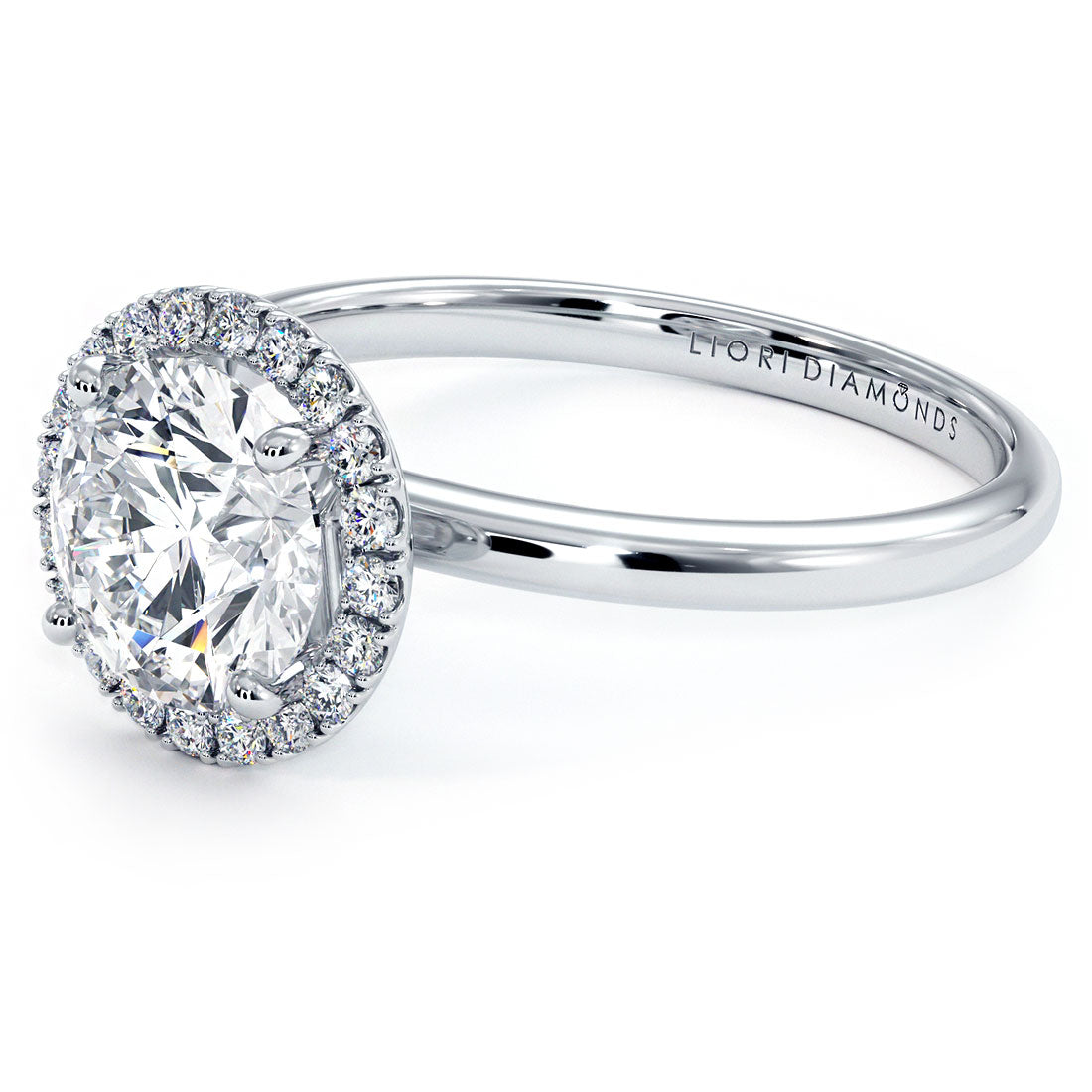 1.5 Carat Round Brilliant Petite Micropavé Halo