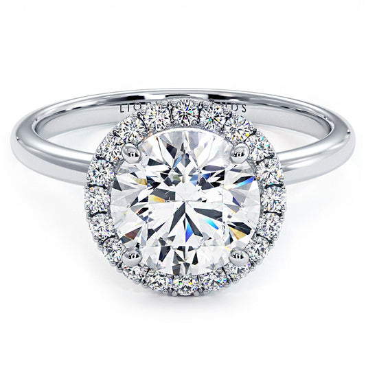 2 Carat Round Brilliant Petite Micropavé Halo