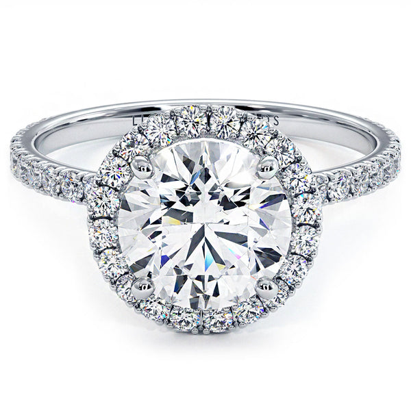 2 Carat Round Brilliant Petite Micropavé Band Halo