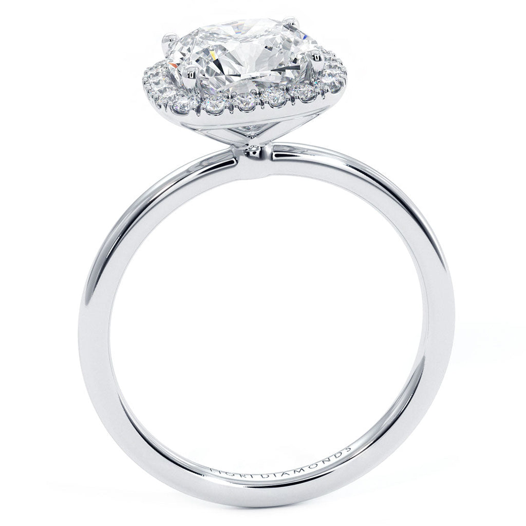 2 Carat Cushion Cut Petite Micropavé Halo