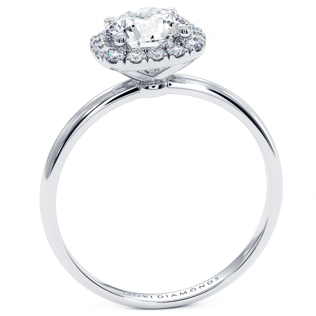 1 Carat Round Brilliant Petite Micropavé Halo