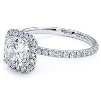 1.5 Carat Cushion Cut Petite Squarish Halo Micropavé