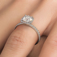 1 Carat Round Brilliant Petite Squarish Halo Micropavé