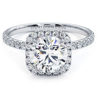 1.5 Carat Round Brilliant Petite Squarish Halo Micropavé