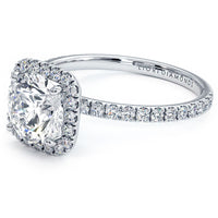 1.5 Carat Round Brilliant Petite Squarish Halo Micropavé