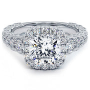 Double Halo Vintage Cushion Cut Halo Engagement Rings Carat