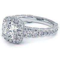 1.5 Carat Cushion Cut Filigree Vintage Style Halo