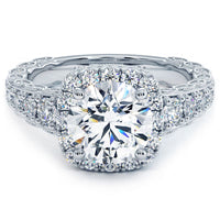 1.5 Carat Round Brilliant Filigree Vintage Style Halo