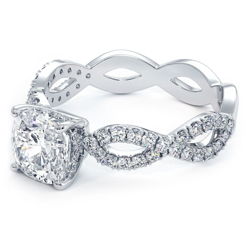 1 Carat Cushion Cut Infinity Twist Micropavé