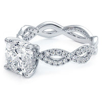 2 Carat Cushion Cut Infinity Twist Micropavé