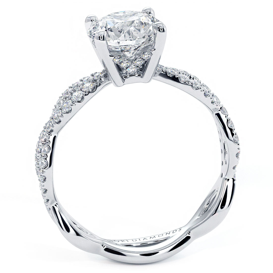1 Carat Round Brilliant Infinity Twist Micropavé