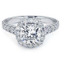 1.5 Carat Cushion Cut Micro Prong Set Halo