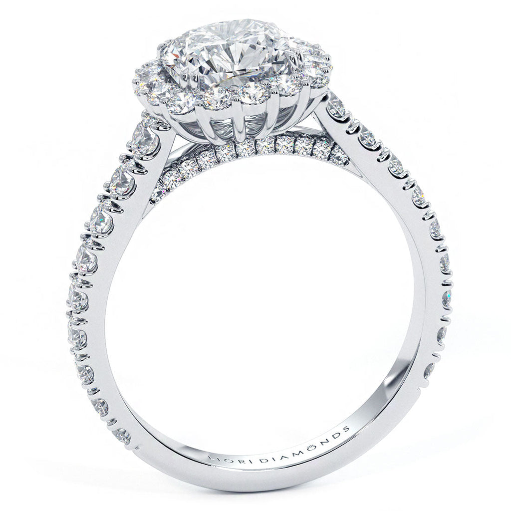 1.5 Carat Cushion Cut Micro Prong Set Halo