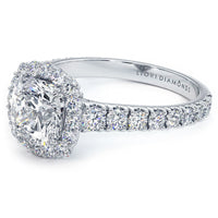 1.5 Carat Cushion Cut Micro Prong Set Halo