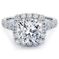 3 Carat Cushion Cut Micro Prong Set Halo