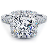 4 Carat Cushion Cut Micro Prong Set Halo