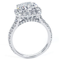 4 Carat Cushion Cut Micro Prong Set Halo