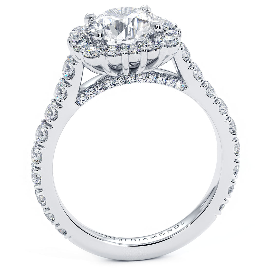 2 Carat Round Brilliant Micro Prong Set Halo