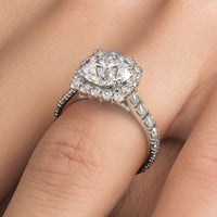 3 Carat Round Brilliant Micro Prong Set Halo