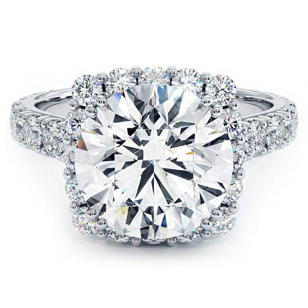 4 Carat Round Brilliant Micro Prong Set Halo