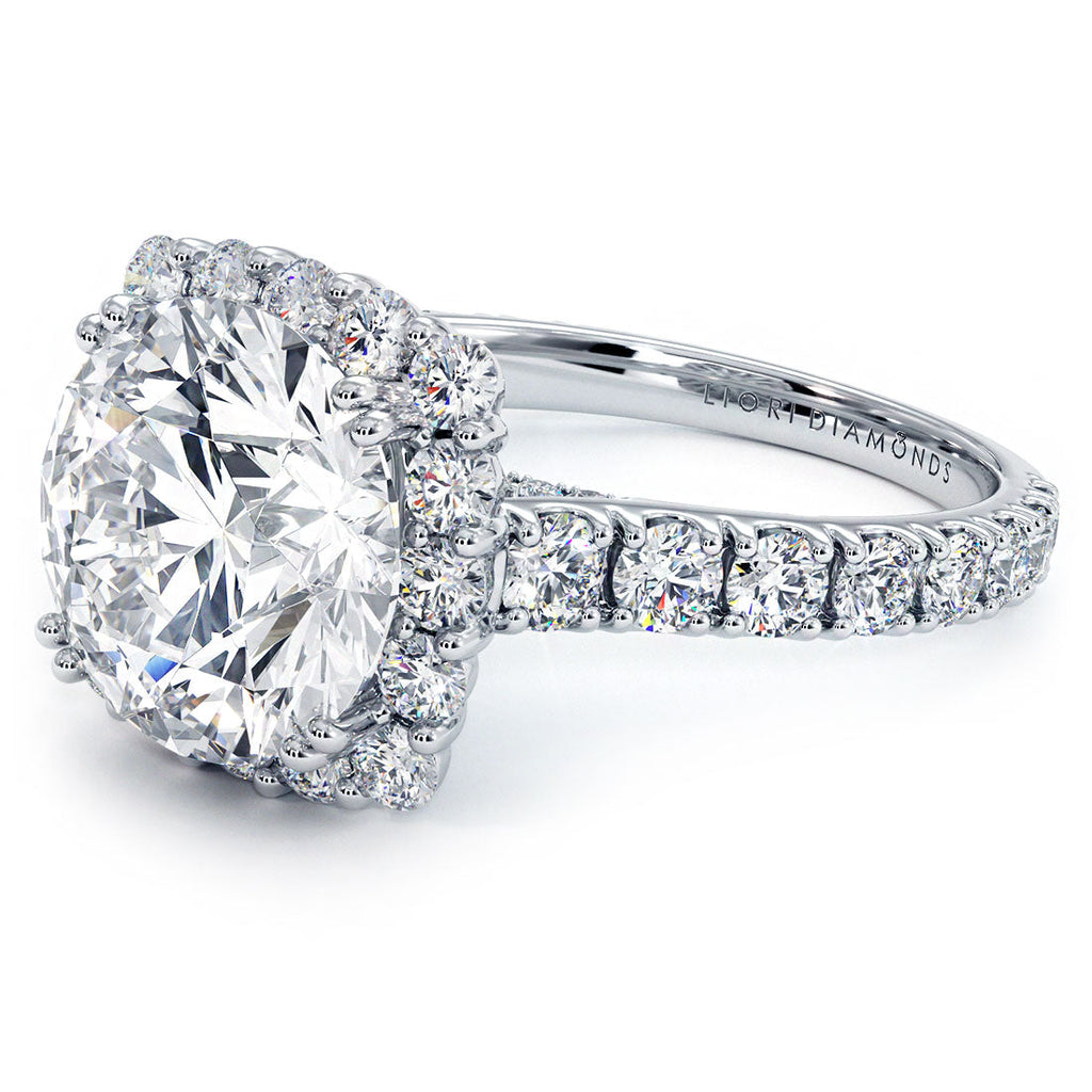 4 Carat Round Brilliant Micro Prong Set Halo