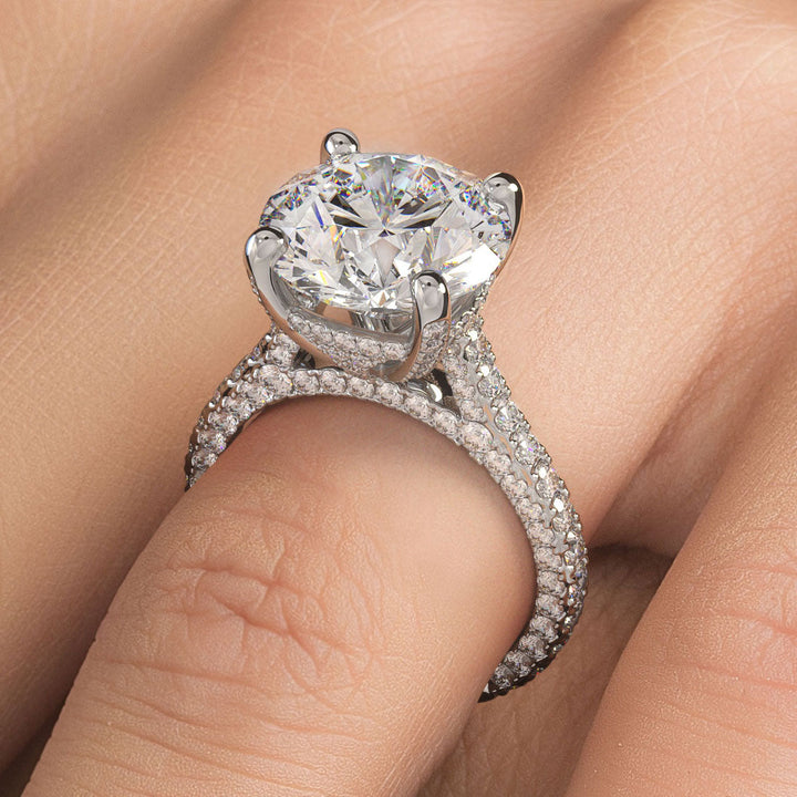 Carat Round Brilliant Petite 3D Micropavé Shank – Liori Diamonds