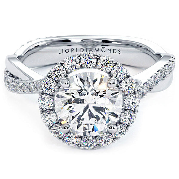 1.5 Carat Round Brilliant Infinity Twist Round Halo