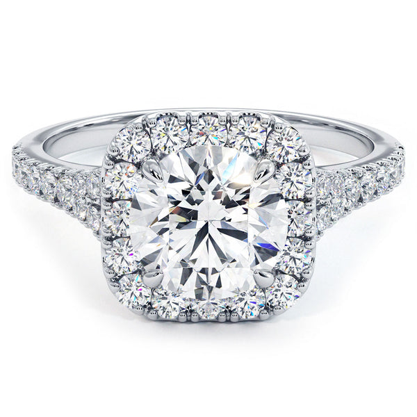 1.5 Carat Round Brilliant Halo Split Shank Micropavé