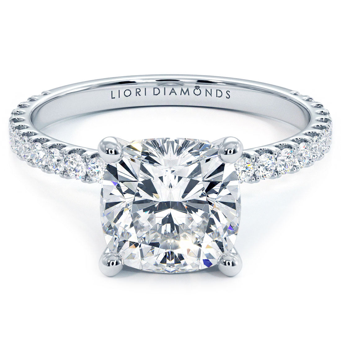 2 Carat Cushion Cut Petite Micropavé