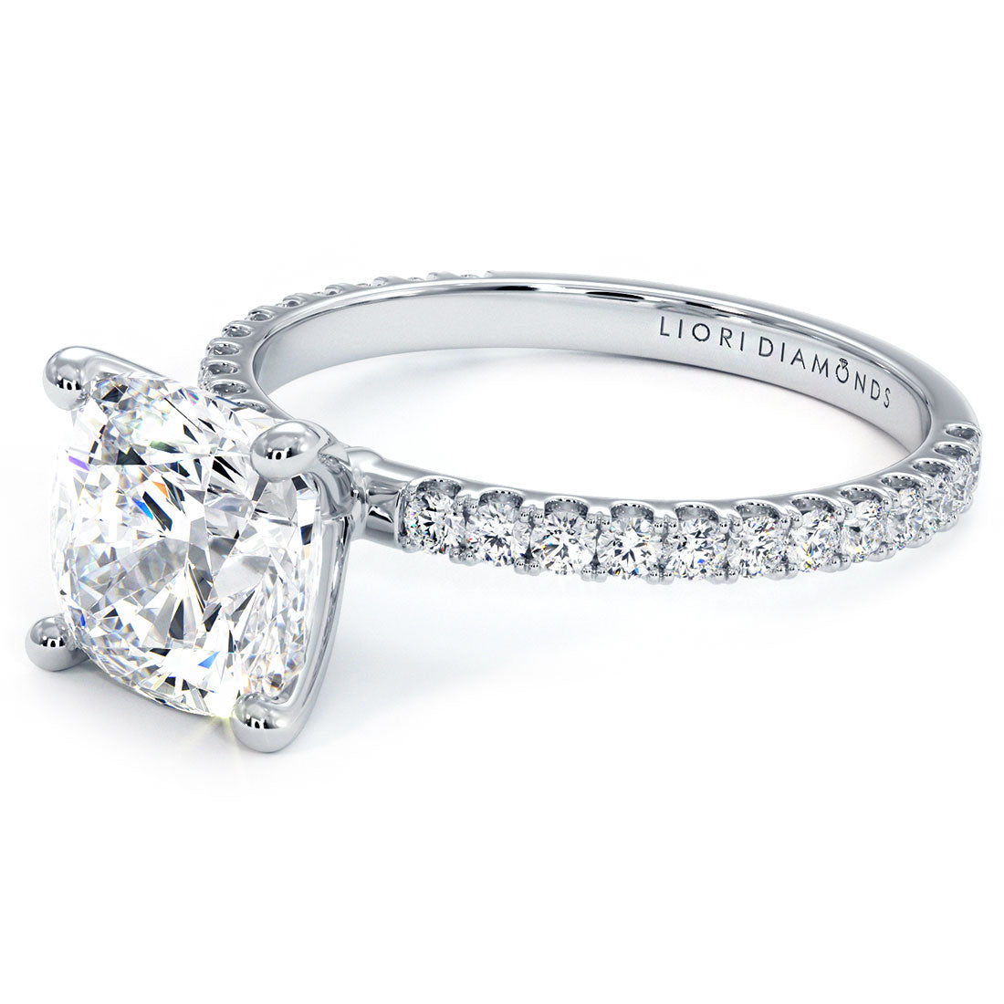 2 Carat Cushion Cut Petite Micropavé