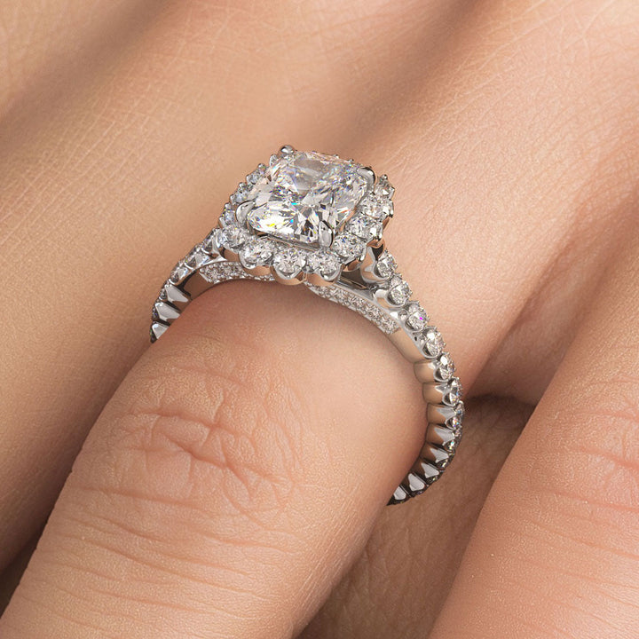 Carat Cushion Cut (Long) Beaded Prong Halo Milgrain Gallery