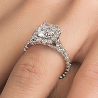 2 Carat Cushion Cut (Long) Beaded Prong Halo Milgrain Gallery