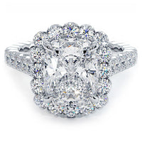 3 Carat Cushion Cut (Long) Beaded Prong Halo Milgrain Gallery