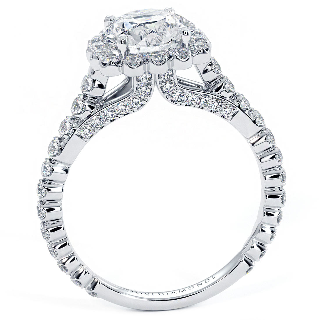 1.5 Carat Round Brilliant Beaded Prong Halo Milgrain Gallery
