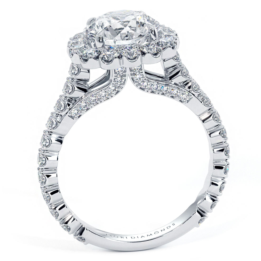 2 Carat Round Brilliant Beaded Prong Halo Milgrain Gallery