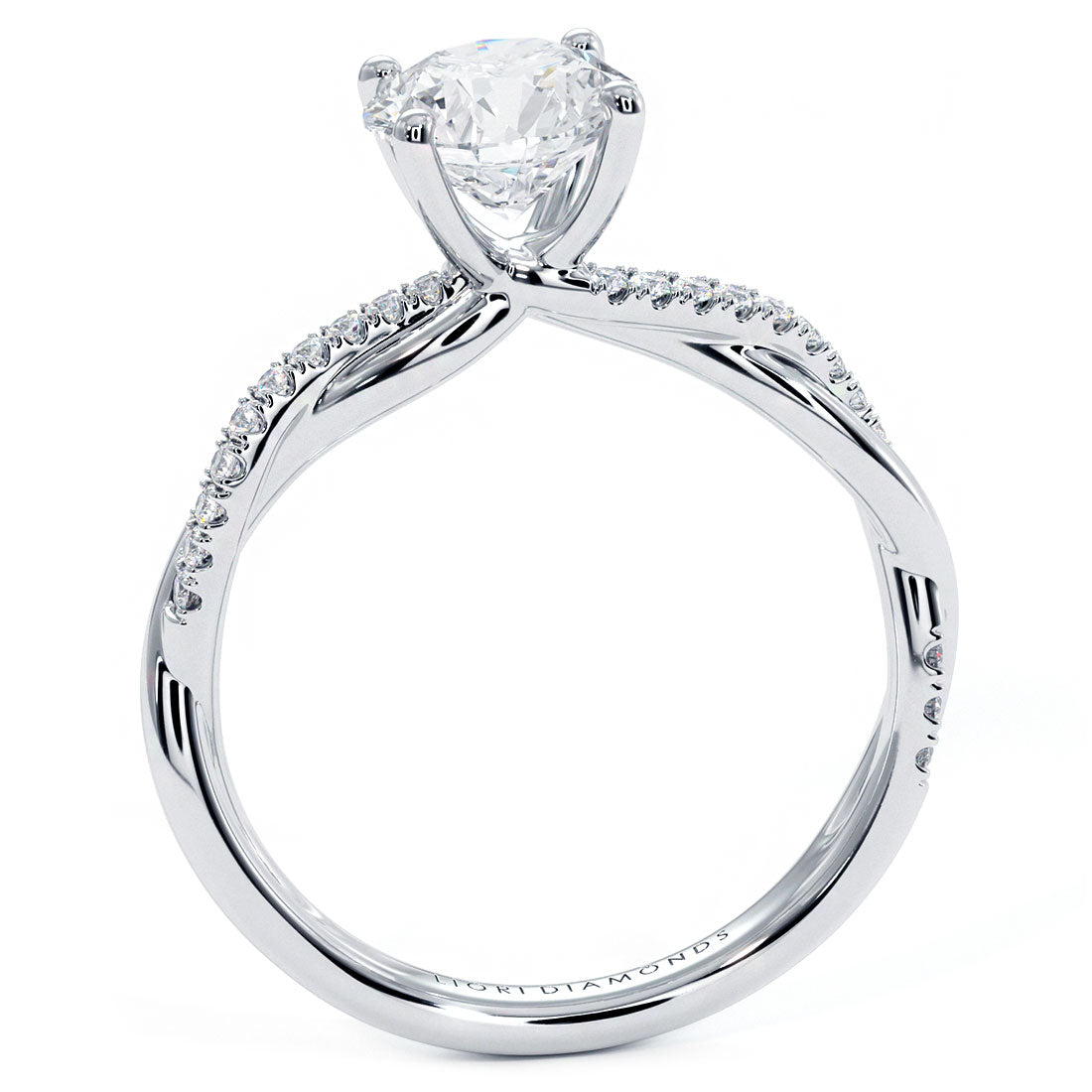 1 Carat Round Brilliant Petite Infinity Twist Micropavé