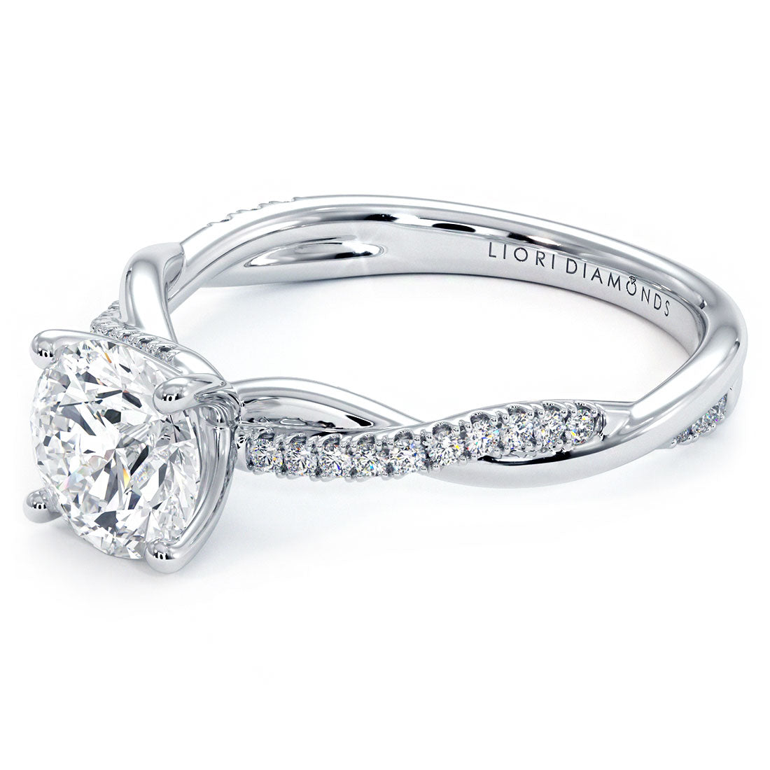 1.5 Carat Round Brilliant Petite Infinity Twist Micropavé