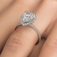 3 Carat Pear Shape Halo Petite Micropavé Gallery