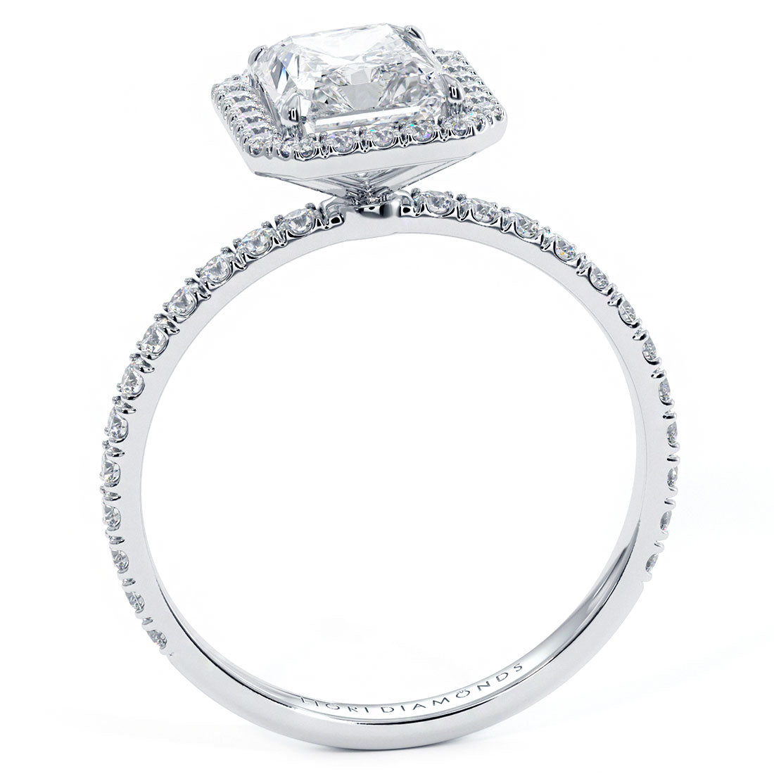 1.5 Carat Radiant Cut Petite Halo Micropavé