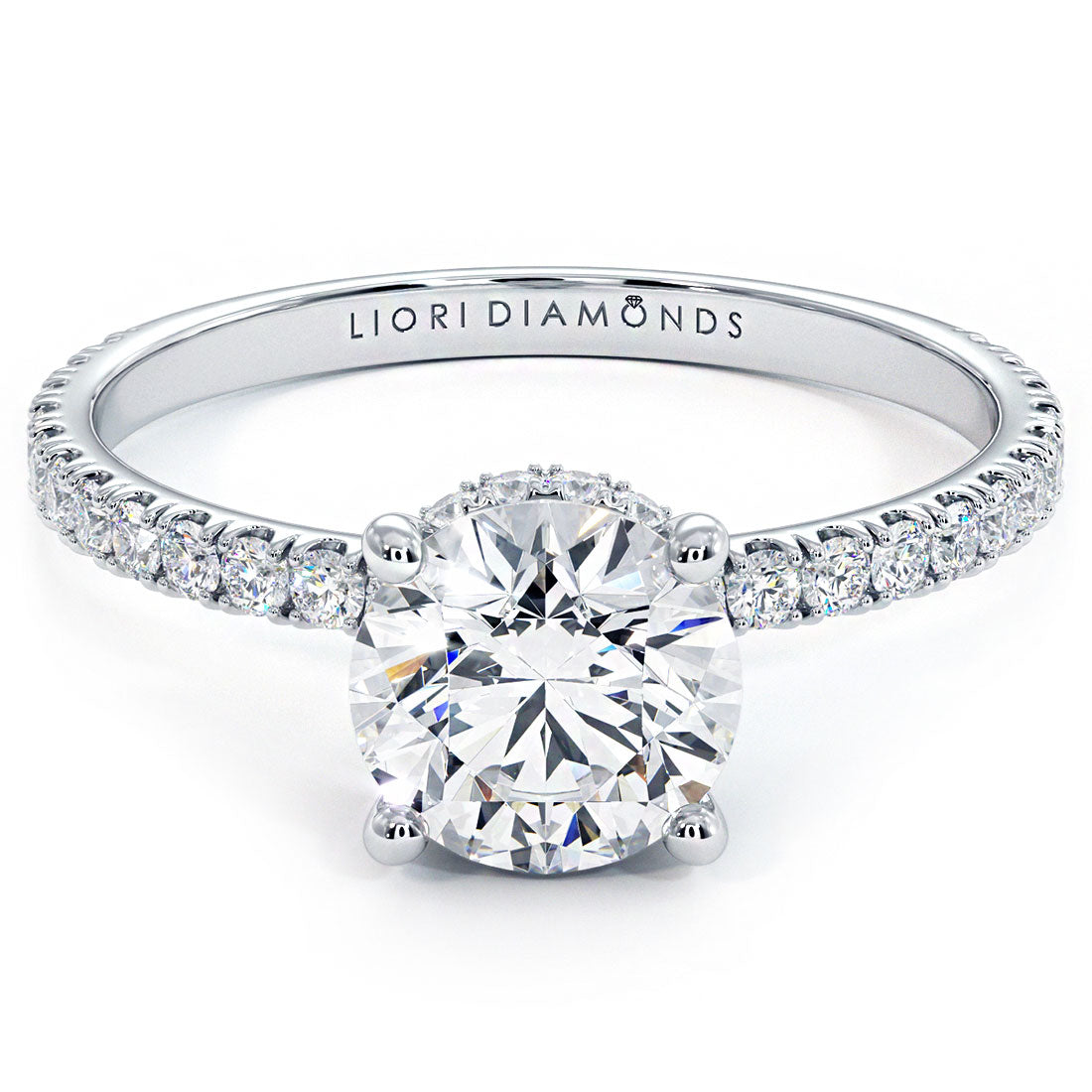 1 Carat Round Brilliant Under Halo Petite Micropavé