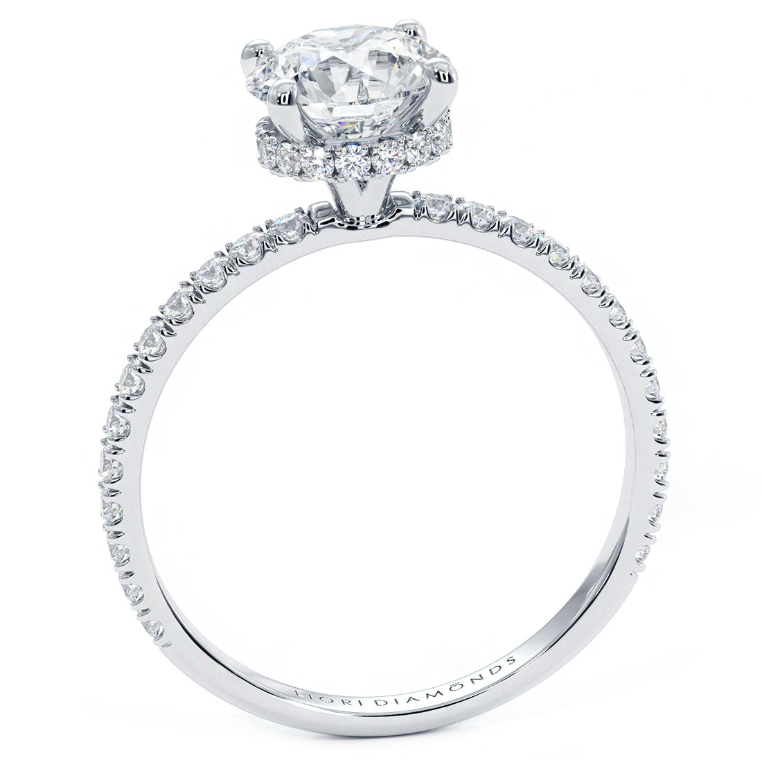 1 Carat Round Brilliant Under Halo Petite Micropavé