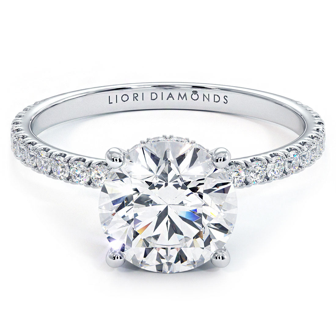 1.5 Carat Round Brilliant Under Halo Petite Micropavé