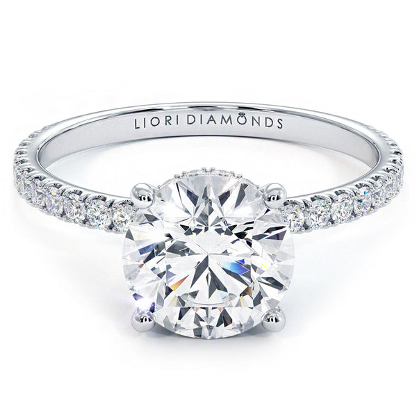 1.5 Carat Round Brilliant Under Halo Petite Micropavé