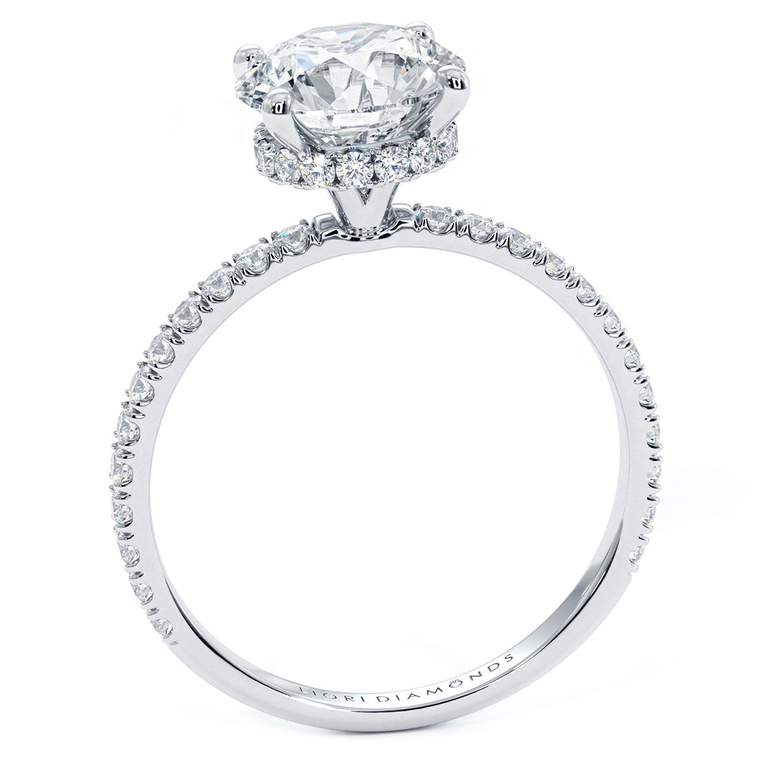 1.5 Carat Round Brilliant Under Halo Petite Micropavé