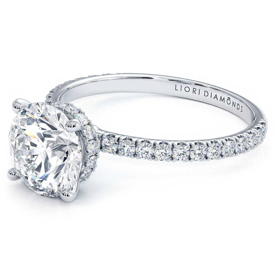 1.5 Carat Round Brilliant Under Halo Petite Micropavé