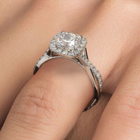 1.5 Carat Cushion Cut Micropavé Halo Infinity Twist